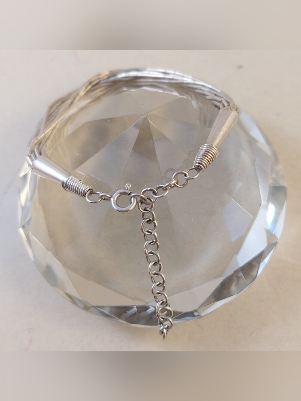 Vintage Sterling Silver Multi-Strand Tube Bead Bracelet - Women's Jewelry - Picture 4 of 12